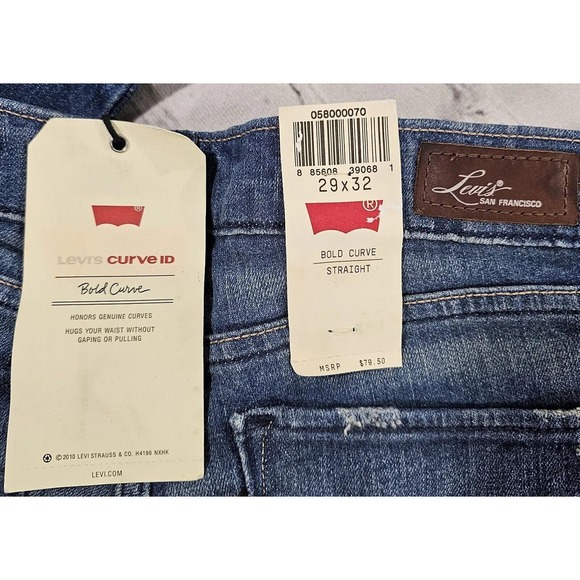 Levi's Curve ID Jeans Pants Modern Straight Bold Curve Blue WOMENS SZ 29X32 - Picture 6 of 10